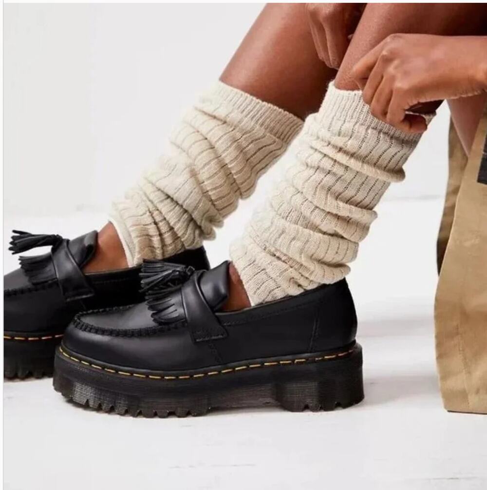 Dr. Martens Adrian Quad Leather Platform Loafers Black Shoes NEW Size 10 9 - Picture 1 of 12